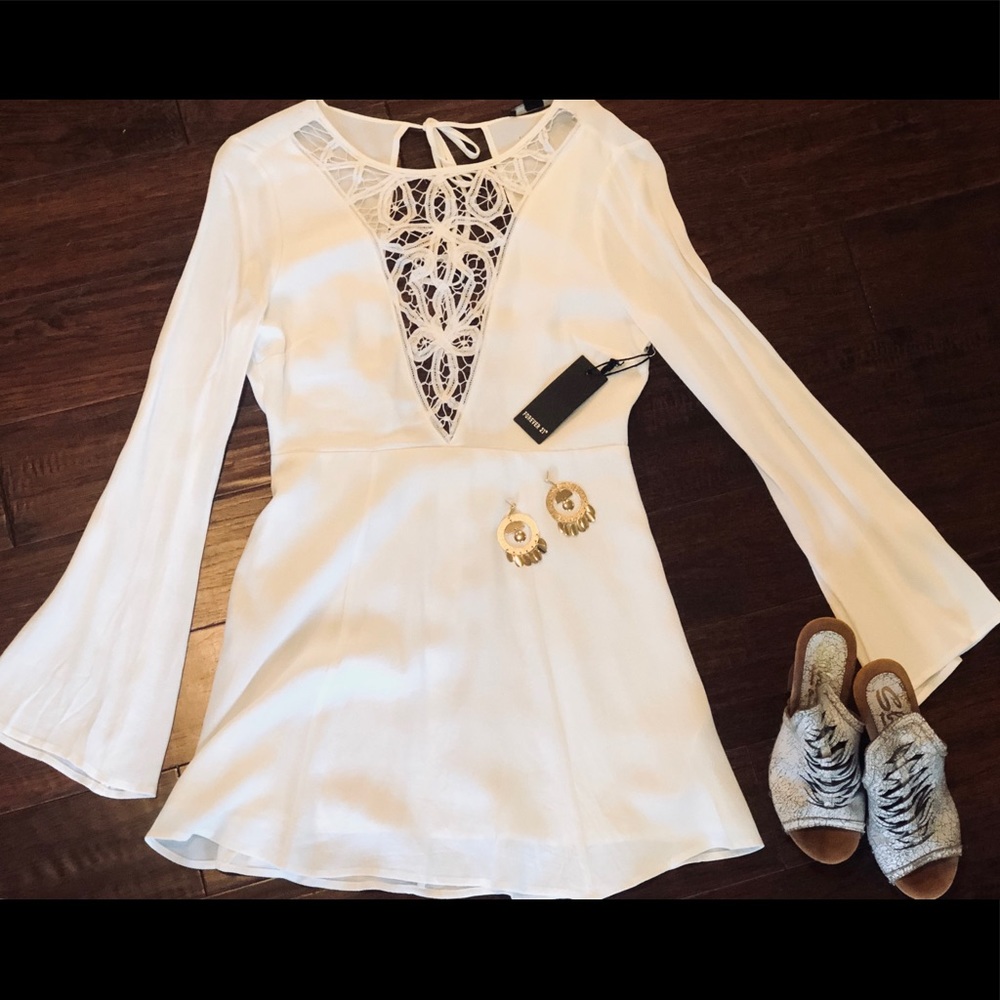 Forever 21 White dress Open Back Brand New